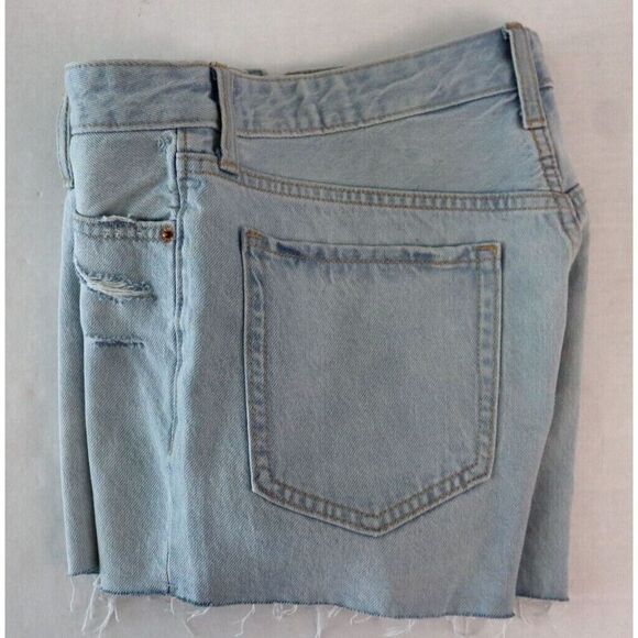 Old Navy Women's Sz 8 Light Blue Camila High-Rise O.G. Straight Shorty Shorts - Picture 7 of 7